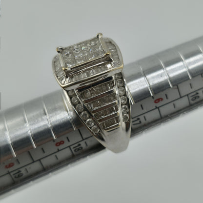 3 CT Diamond 10K Whit Ring Wedding Anniversary Princess cut Diamond Women 7