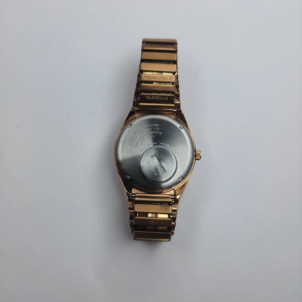 Timex Q Malibu 36mm Women’s Watch Gold & Pink Stainless Steel  Day-Date Quartz