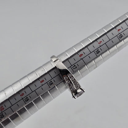 Sterling Silver Cubic Zirconia Engagement Wedding Ring 7 Solitaire Style 925