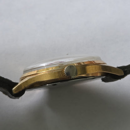 Invicta Triple Calendar Watch 1950s Vintage Champagne Dial Rare Manual Wind Work