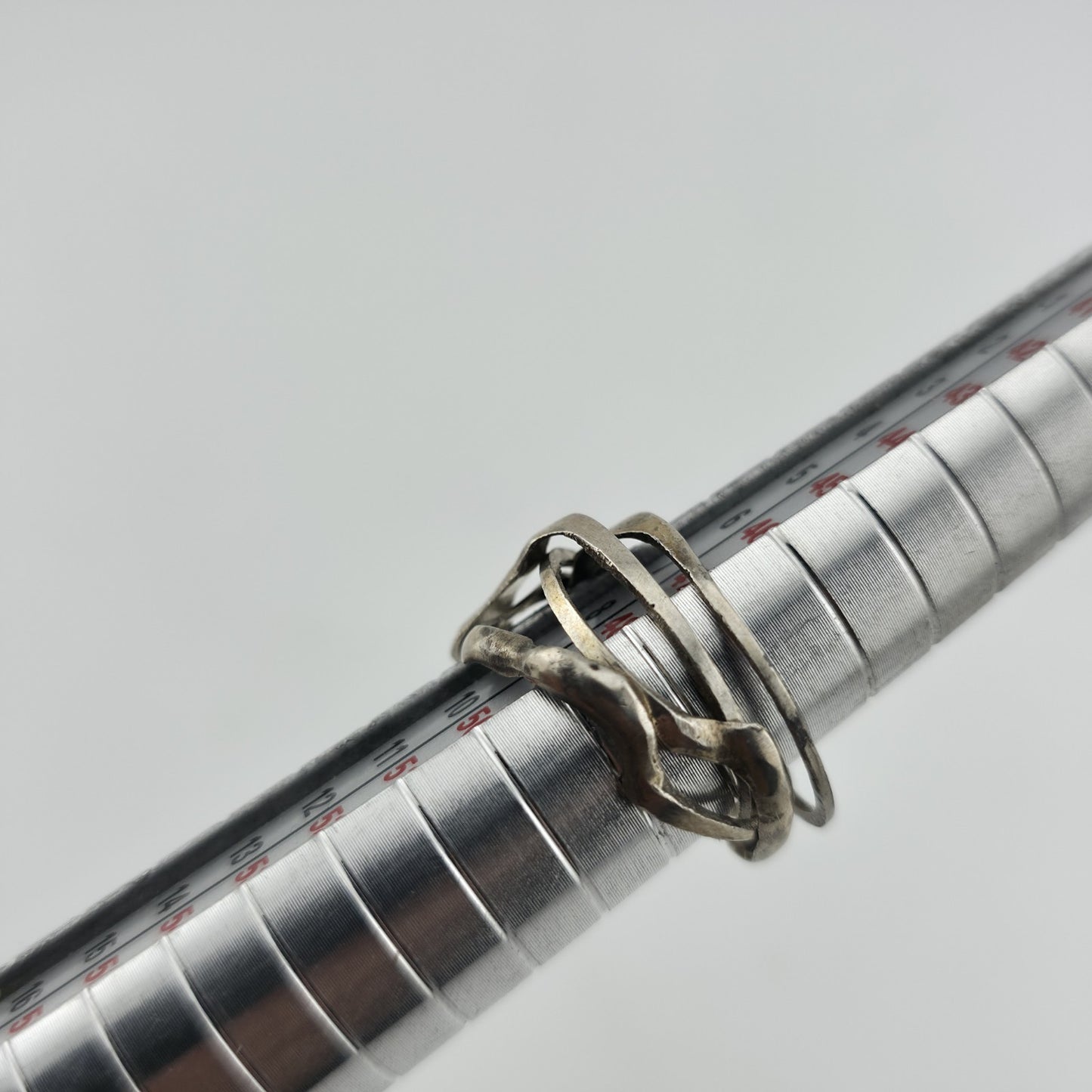 Sterling Silver Ring 4 Band Puzzle Hand Made Forged 925 Size 7