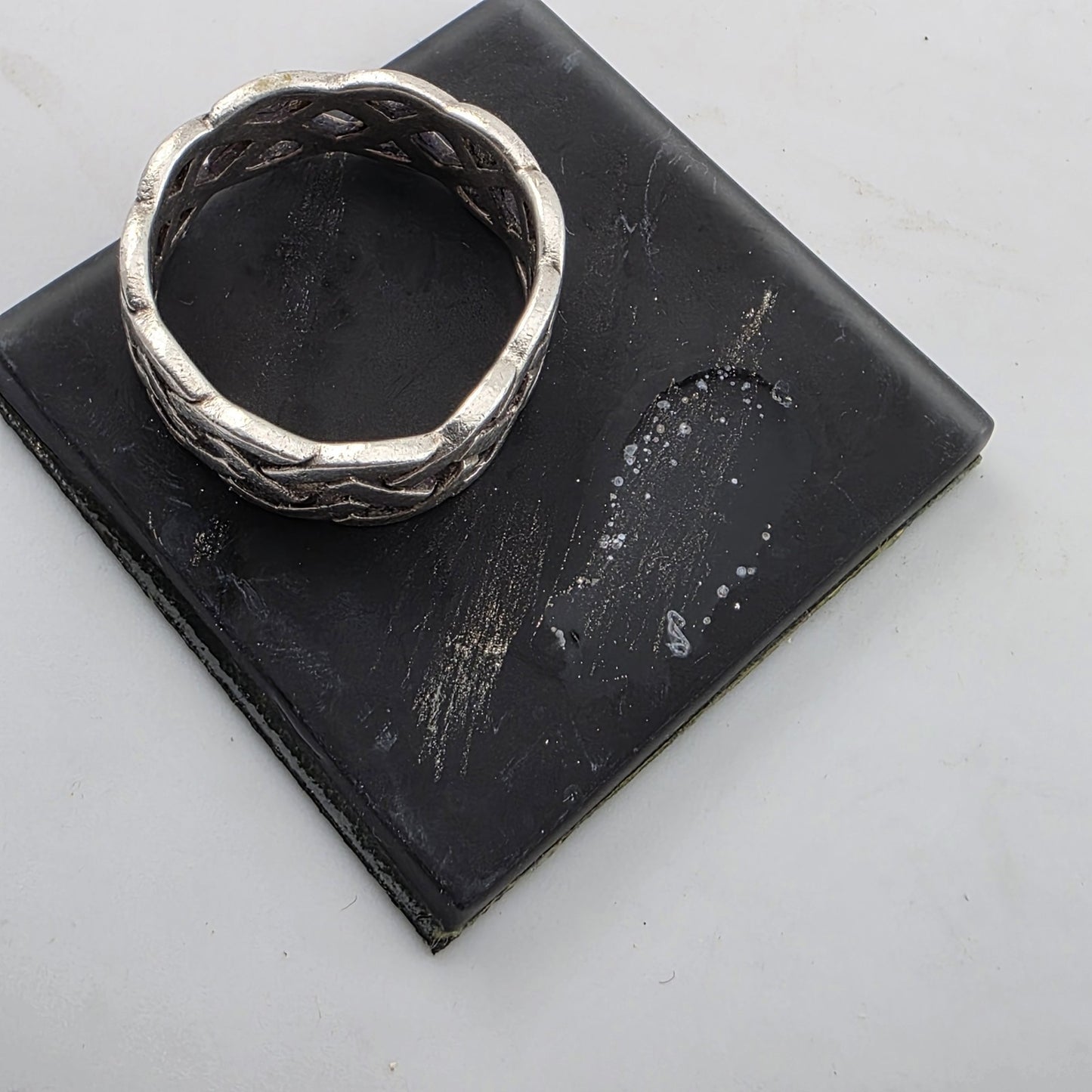 Celtic Tribal Band Ring Solid Sterling Silver 925 Size 14.5
