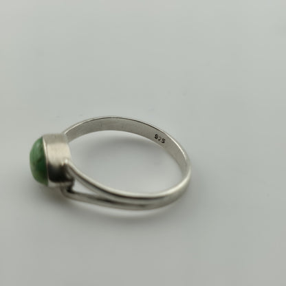 Sterling Silver Green Turquoise Ring Size 8.75 Vintage Style Natural Stone Statement Ring