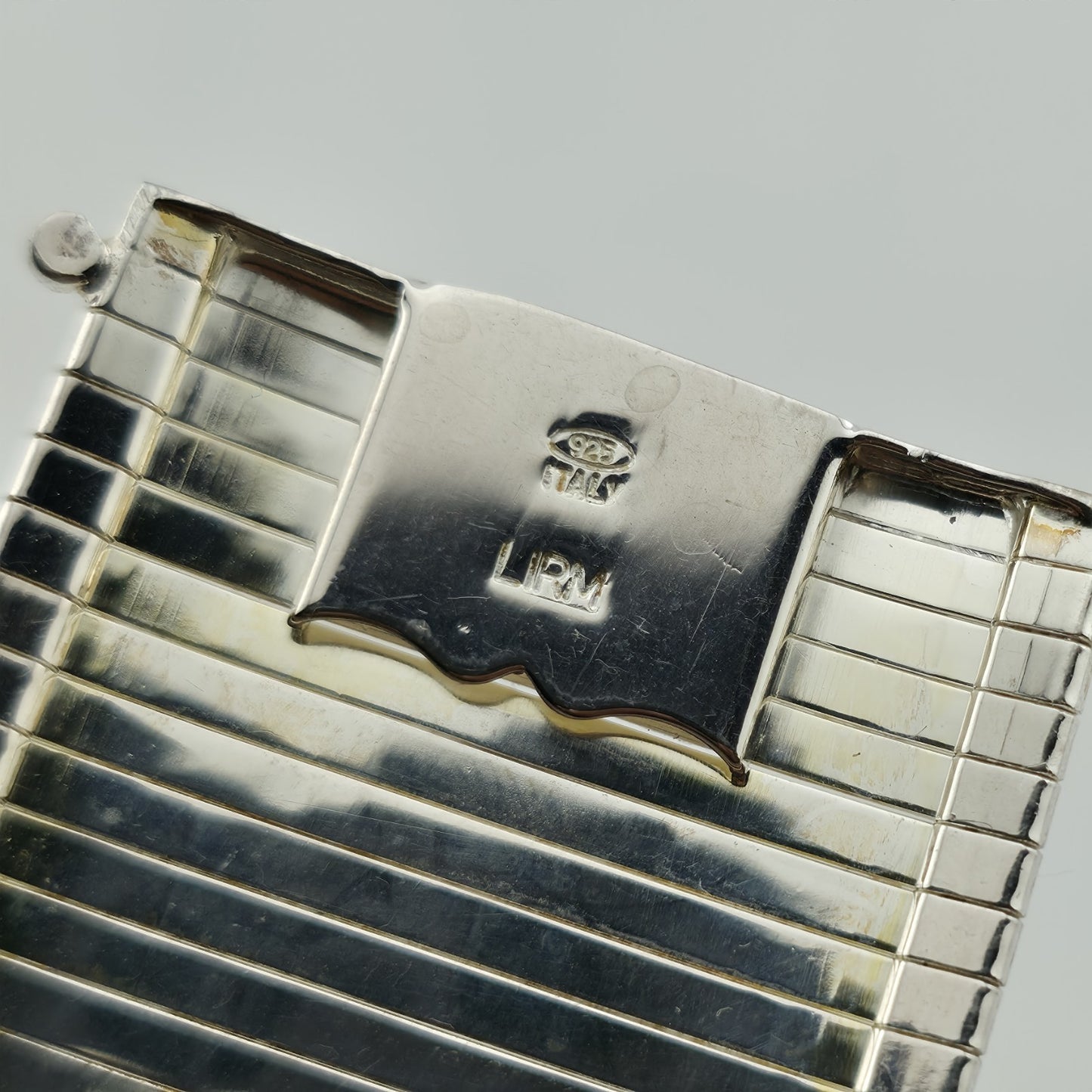 Sterling Silver Bracelet Flexible Diamond Cut Omega 7.5 JTV 925 Italy LIRM