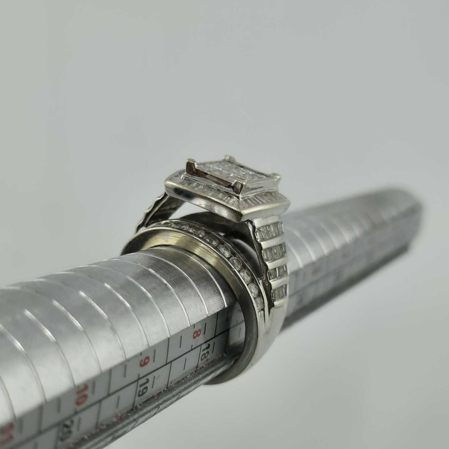 3 CT Diamond 10K Whit Ring Wedding Anniversary Princess cut Diamond Women 7