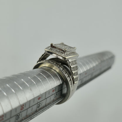 3 CT Diamond 10K Whit Ring Wedding Anniversary Princess cut Diamond Women 7