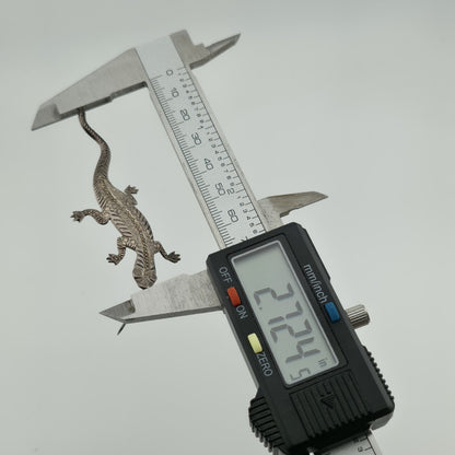 Sterling Silver 925 Lizard Pin Brooch 2.7" Patina Vintage Animal Jewelry