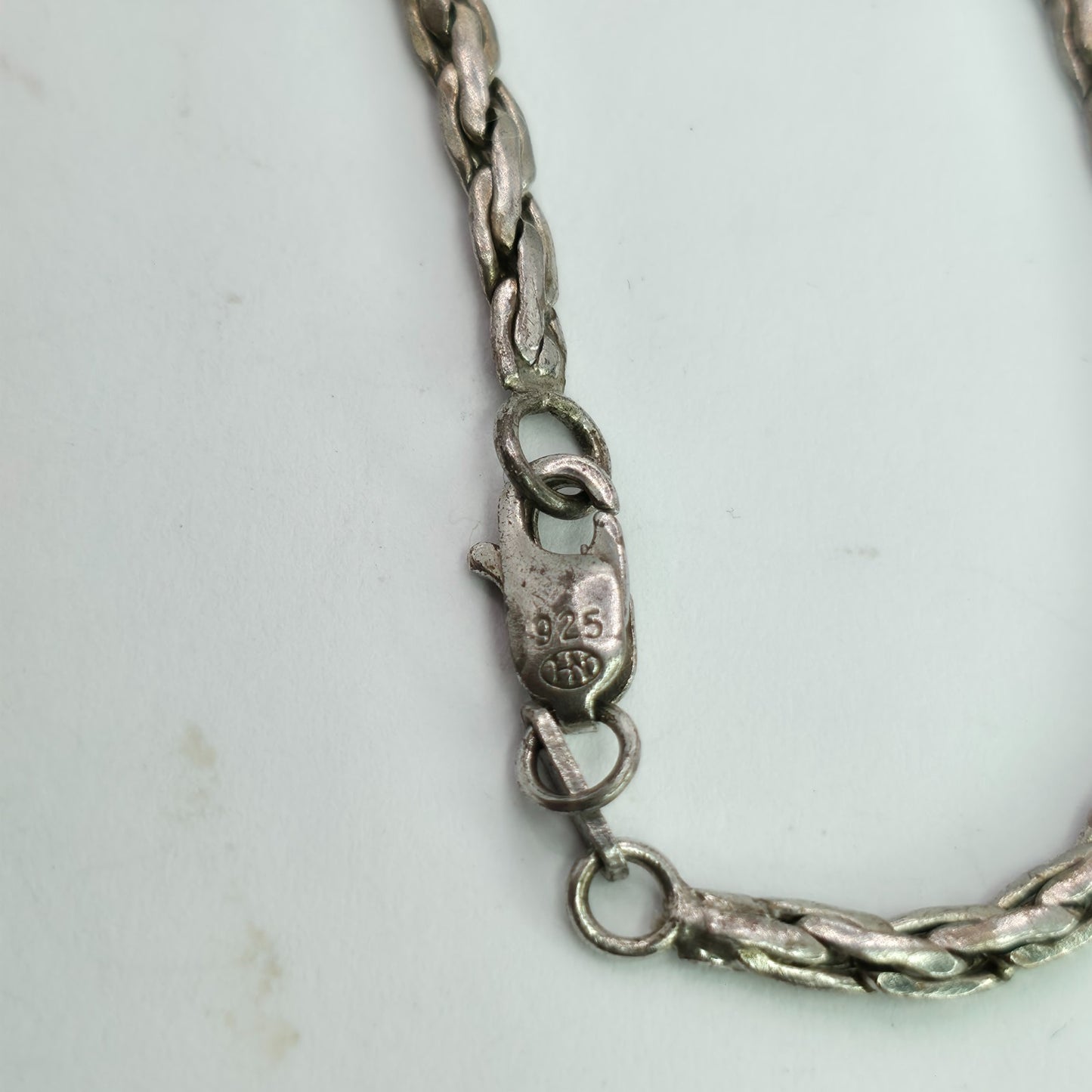 925 Sterling Silver Heng Ngai Necklace Genuine Diamond 1/2 Ct V Shape Vintage