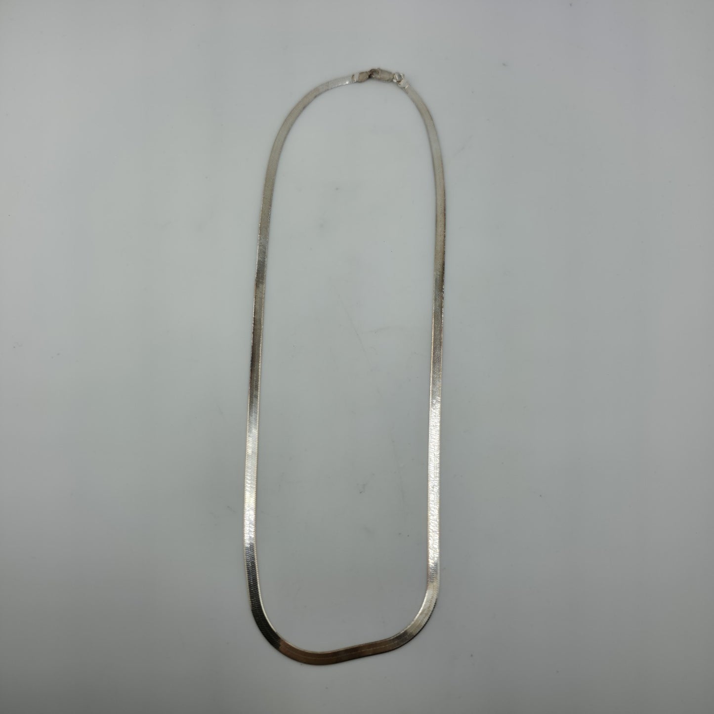 Italy 925 Sterling Silver Herringbone Chain 17” 3mm Lobster Clasp Necklace