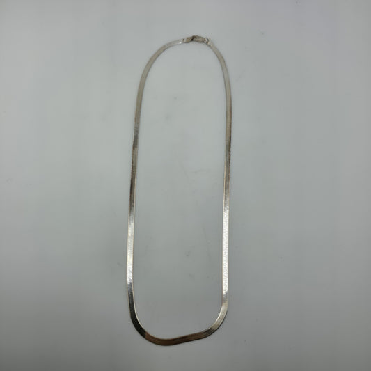 Italy 925 Sterling Silver Herringbone Chain 17” 3mm Lobster Clasp Necklace