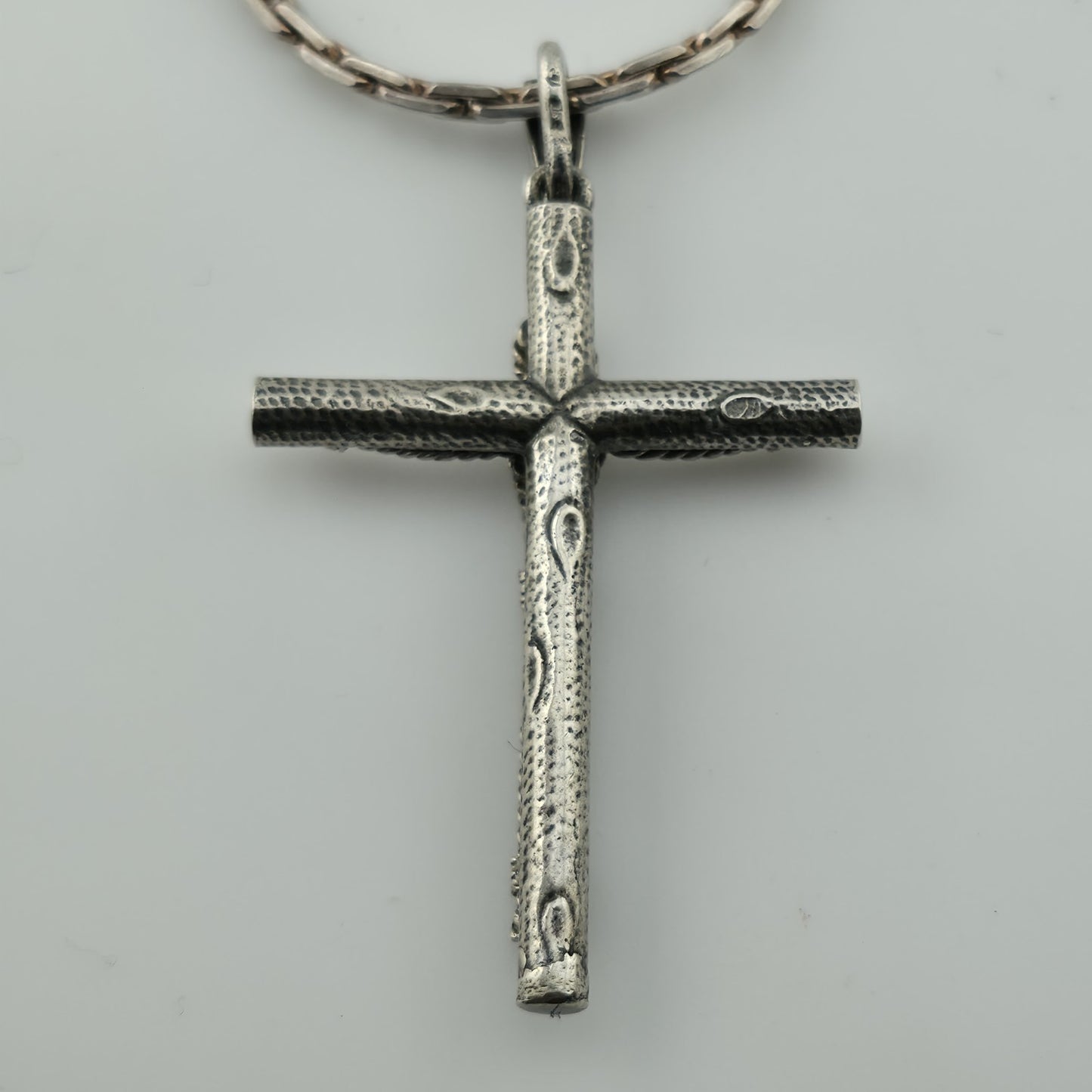 Sterling Silver Cross pendant Sterling Silver Necklace Choker 14” 20g Vintage