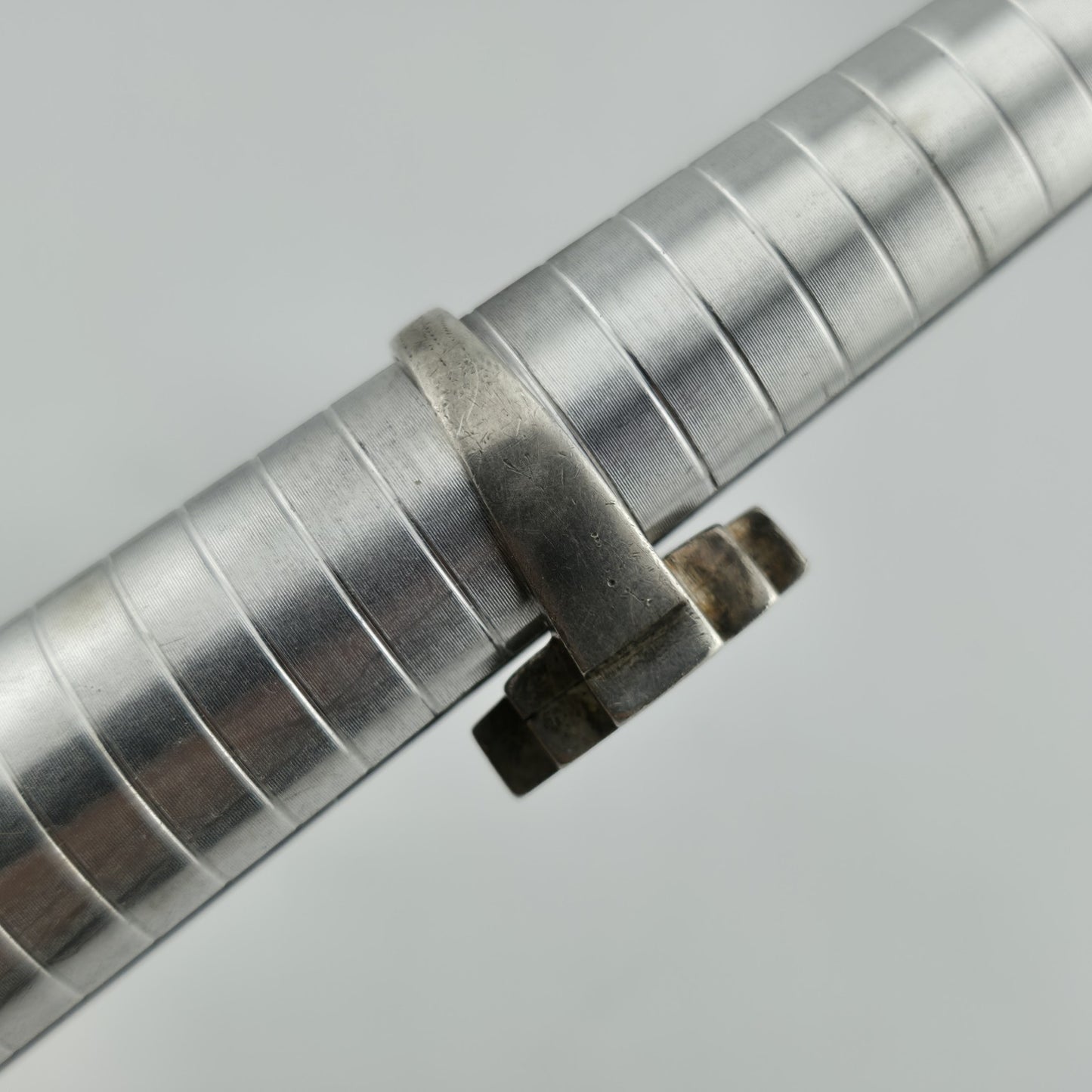 Sterling Silver Ring Mid Century Brutalist Abstract Native M.R Mexico Size 8