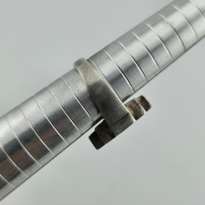 Sterling Silver Ring Mid Century Brutalist Abstract Native M.R Mexico Size 8