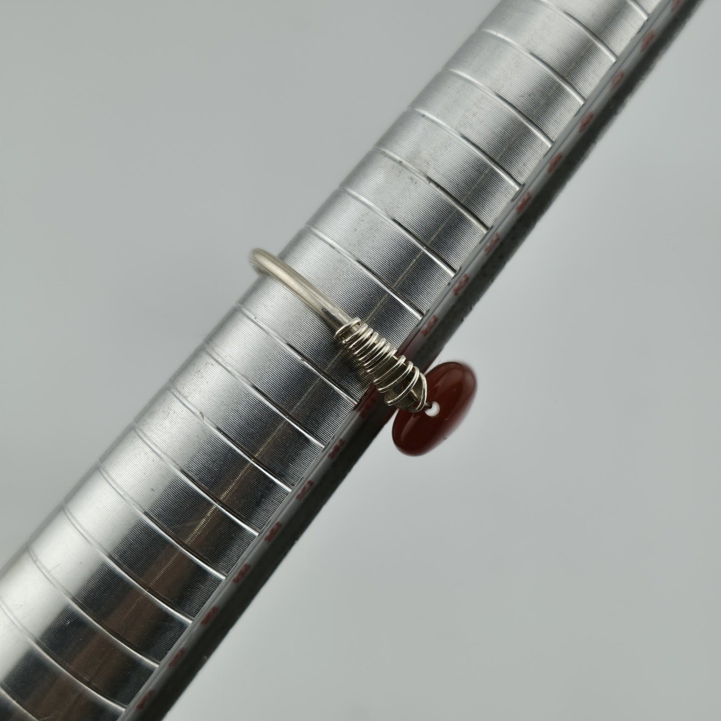 Sterling Silver Ring Carnelian Stone Cocktail Goth size 725