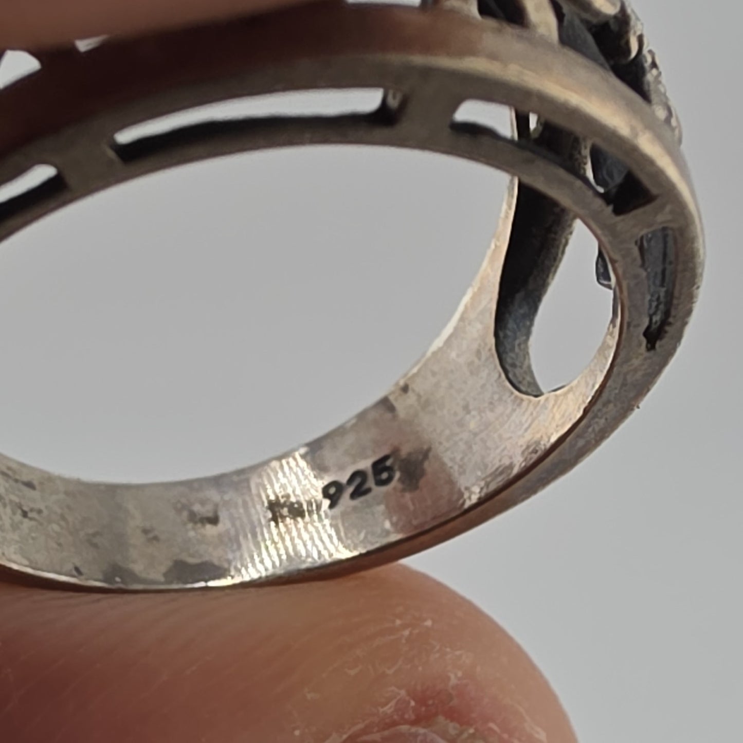 Sterling Silver Ring Elephant Parade Marcasite Openwork Size 8 Lucky 925