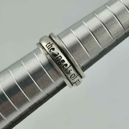 Sterling Silver Ring 925 Religious Eternity Spinner Size 5 The angels of god