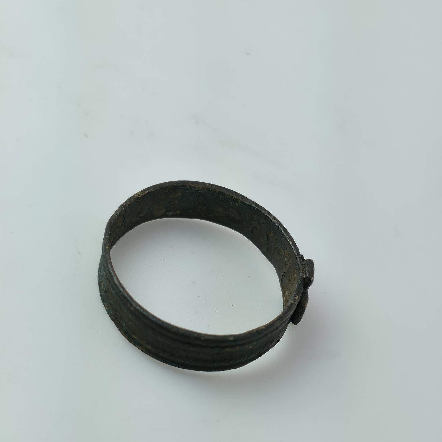 WWII German Iron Cross Brass Ring Size 9 Battle Worn Rusted World War II