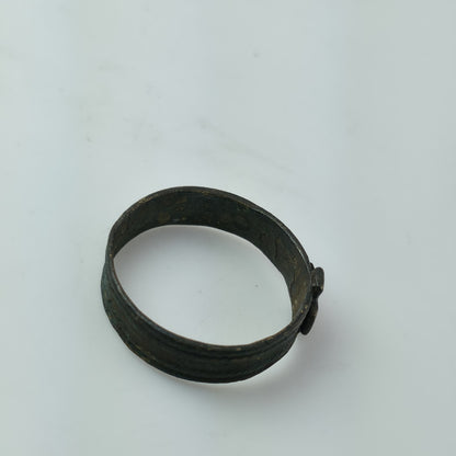 WWII German Iron Cross Brass Ring Size 9 Battle Worn Rusted World War II