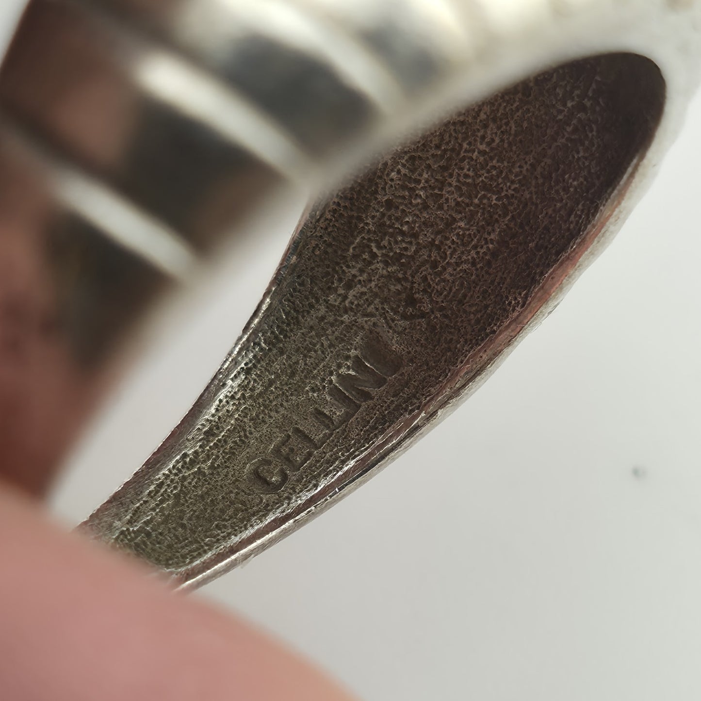 Cellini Ring Sterling Silver Domed Lines Ribbed 925 Size 7.75 Band Ring Vintage