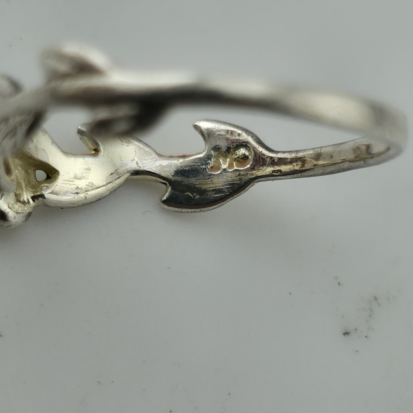 925 Sterling Silver Ring Floral Band Danity Petite Cute Size 4.5 Bridal