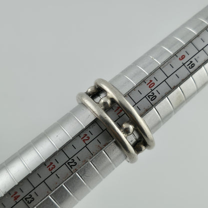 925 Sterling Silver Ring Vintage Mexico Beaded Band Artisan Large Size 11