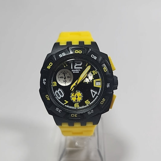Swatch Chrono YELLOW HEAD SUIB401 - near mint condition WORKING