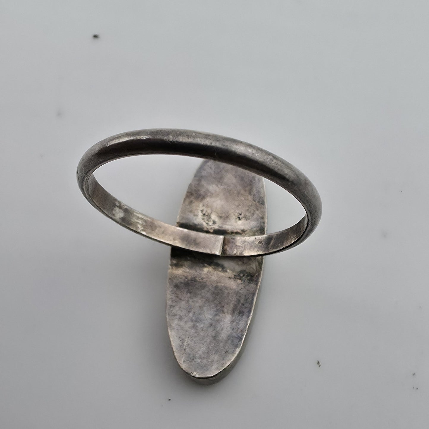 Sterling Silver Ring Turquoise Coral Chip Inlay Size 6.75 Native American VTG