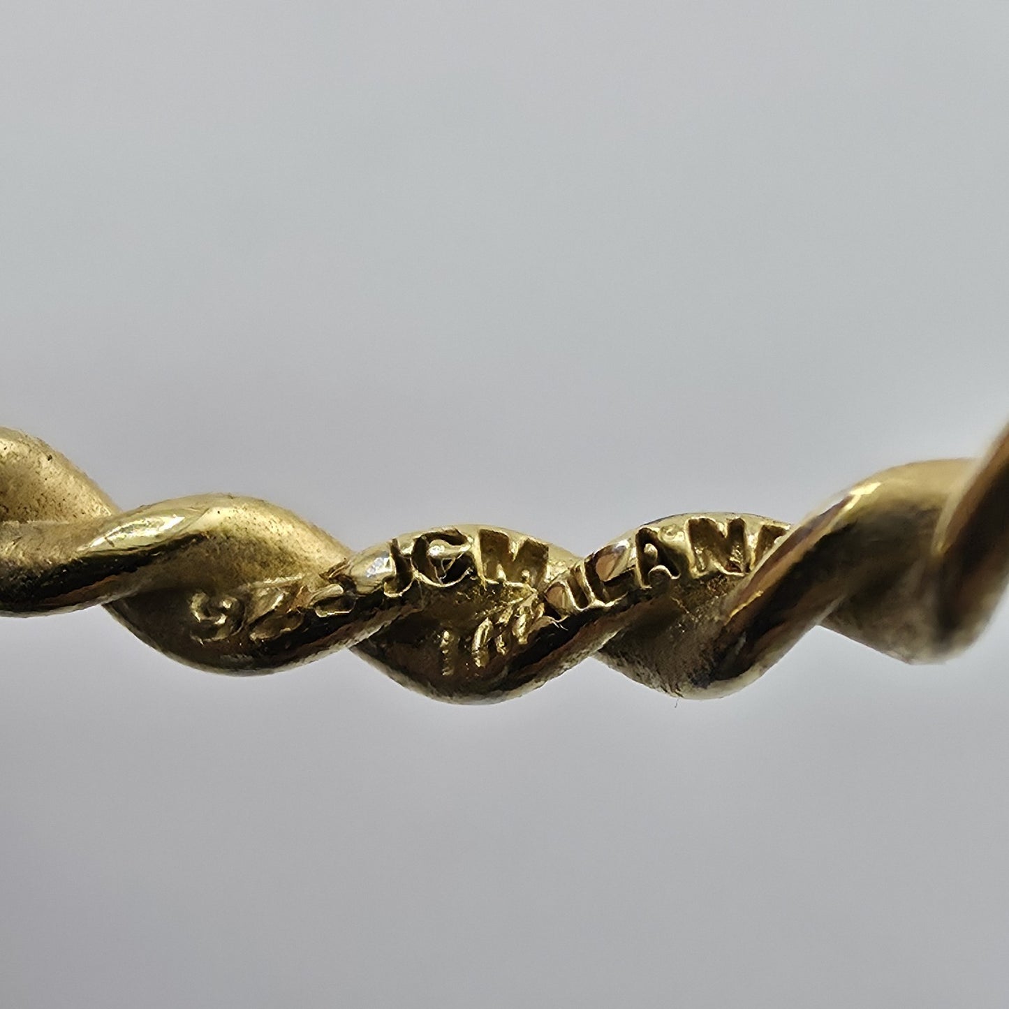 Gold Over Sterling Silver Twist Rope Band Ring Minimalist Stackable Signed  7