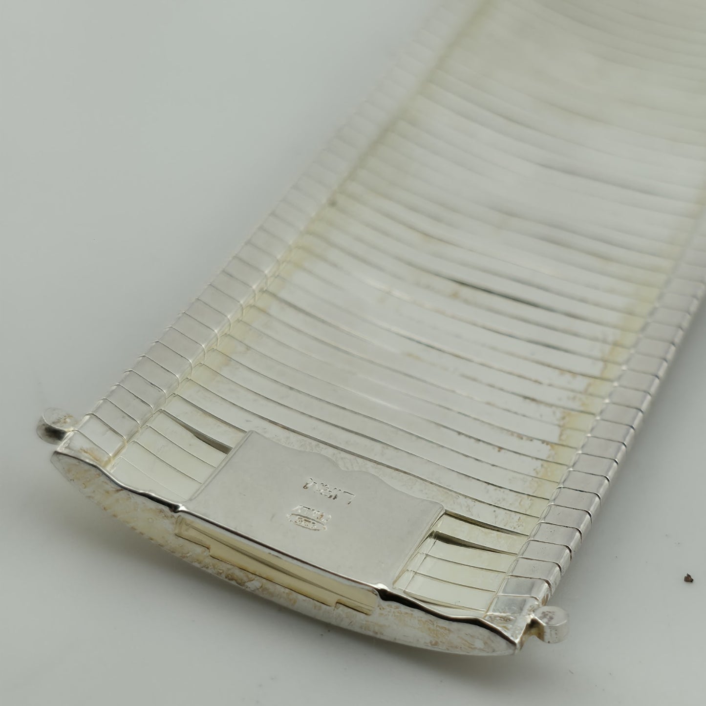 Sterling Silver Bracelet Flexible Diamond Cut Omega 7.5 JTV 925 Italy LIRM