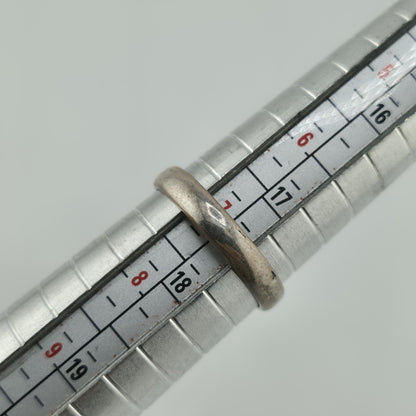 Baltic Amber Sterling Silver Ring Oval Stone Gothic Modernist 7 Polish