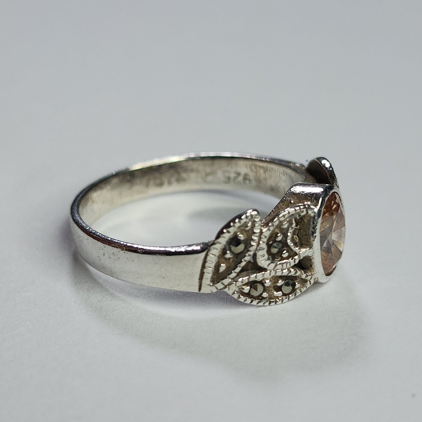 925 Sterling Silver Ring Citrine .925 Size 8
