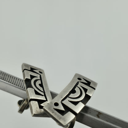 STERLING SILVER Earring ARTISAN MODERNIST Tribal Abstract Vintage Geometric