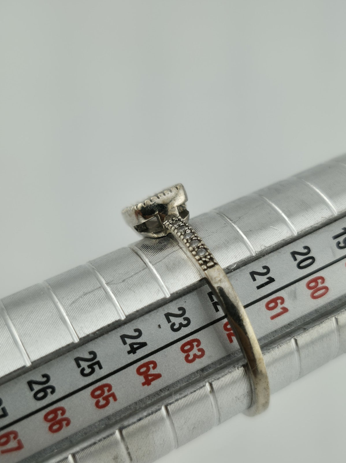 925 Sterling Silver Ring Clear CZ Stone Rectangle Cut Size 10 Stackable