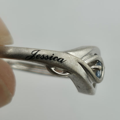 Sterling Silver Ring 925 Blue Topaz Size 7 Personalized Jessica Gianna