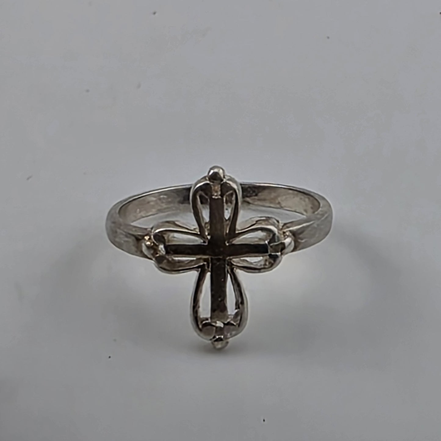 sterling silver Ring filigree cross Size 7 Religious Jesus Christianity 925 VTG