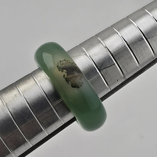 Ring Agate Natural Green Cherry Blossom Quartz Crystal Madagascar 4.3g