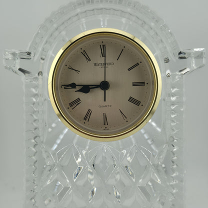 WATERFORD CRYSTAL LISMORE CARRIAGE CLOCK — 7" MANTLE / DESK