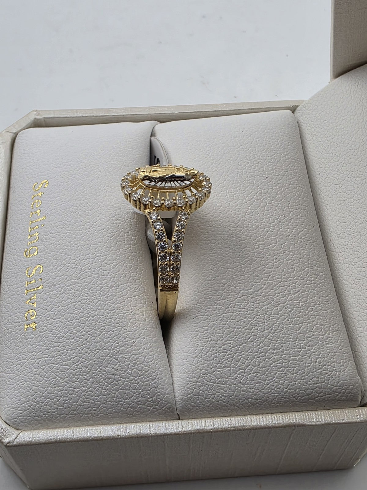 Cynthia Rowley Sterling Silver 925 Madonna Ring 8 Catholic Christian Oval Sm New