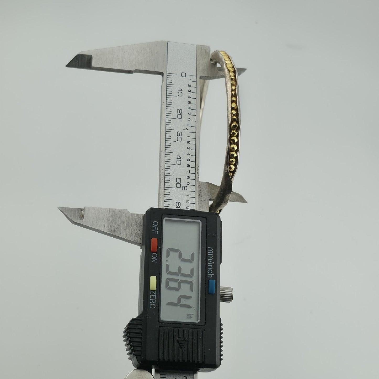 Mashka Antiqued Sterling Silver pod bangle with gold pyrite Size 2.3" Tested