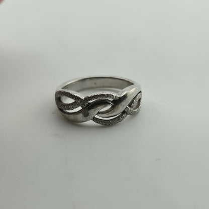 Vintage Sterling Silver Ring  925 Intertwined Design Size 7.5