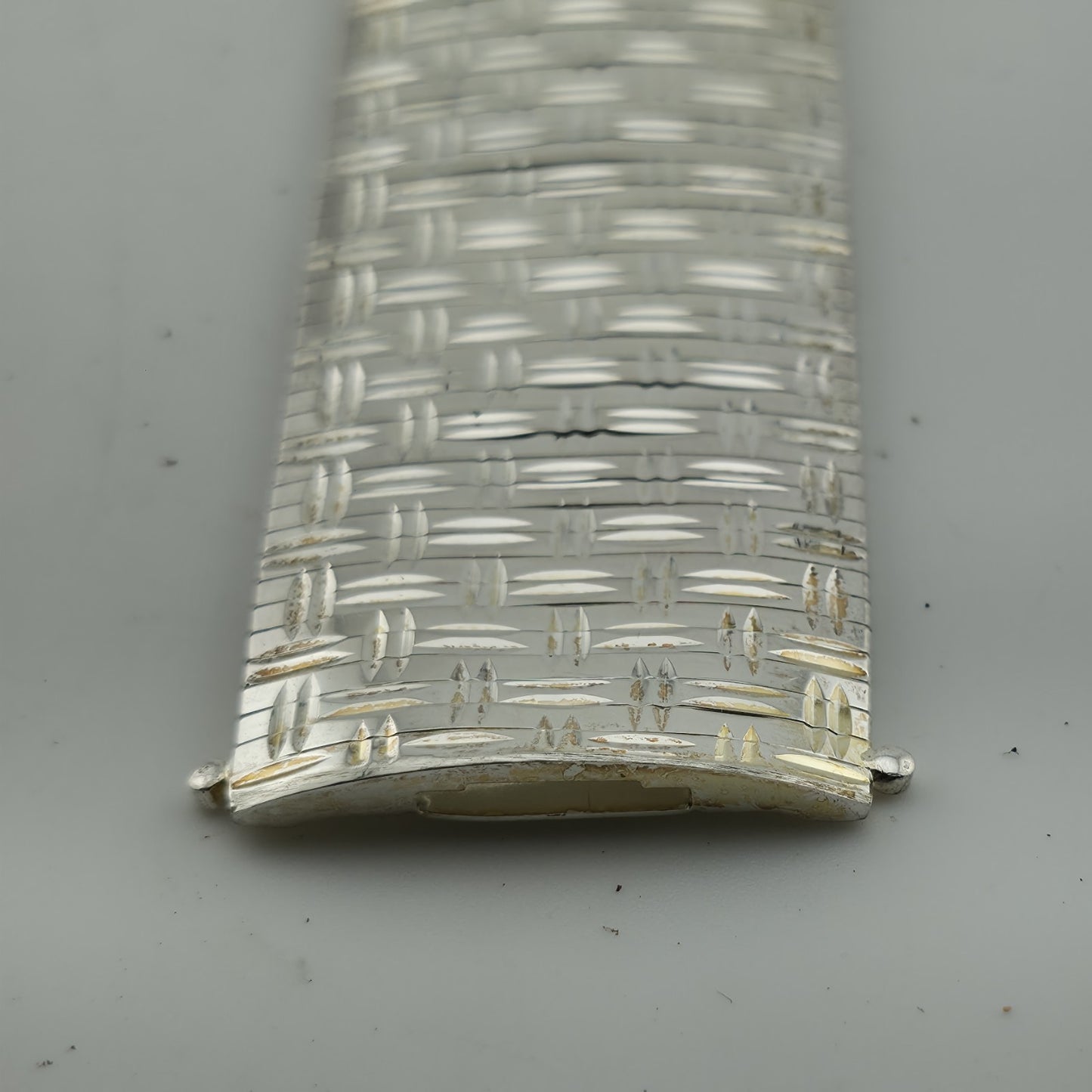 Sterling Silver Bracelet Flexible Diamond Cut Omega 7.5 JTV 925 Italy LIRM