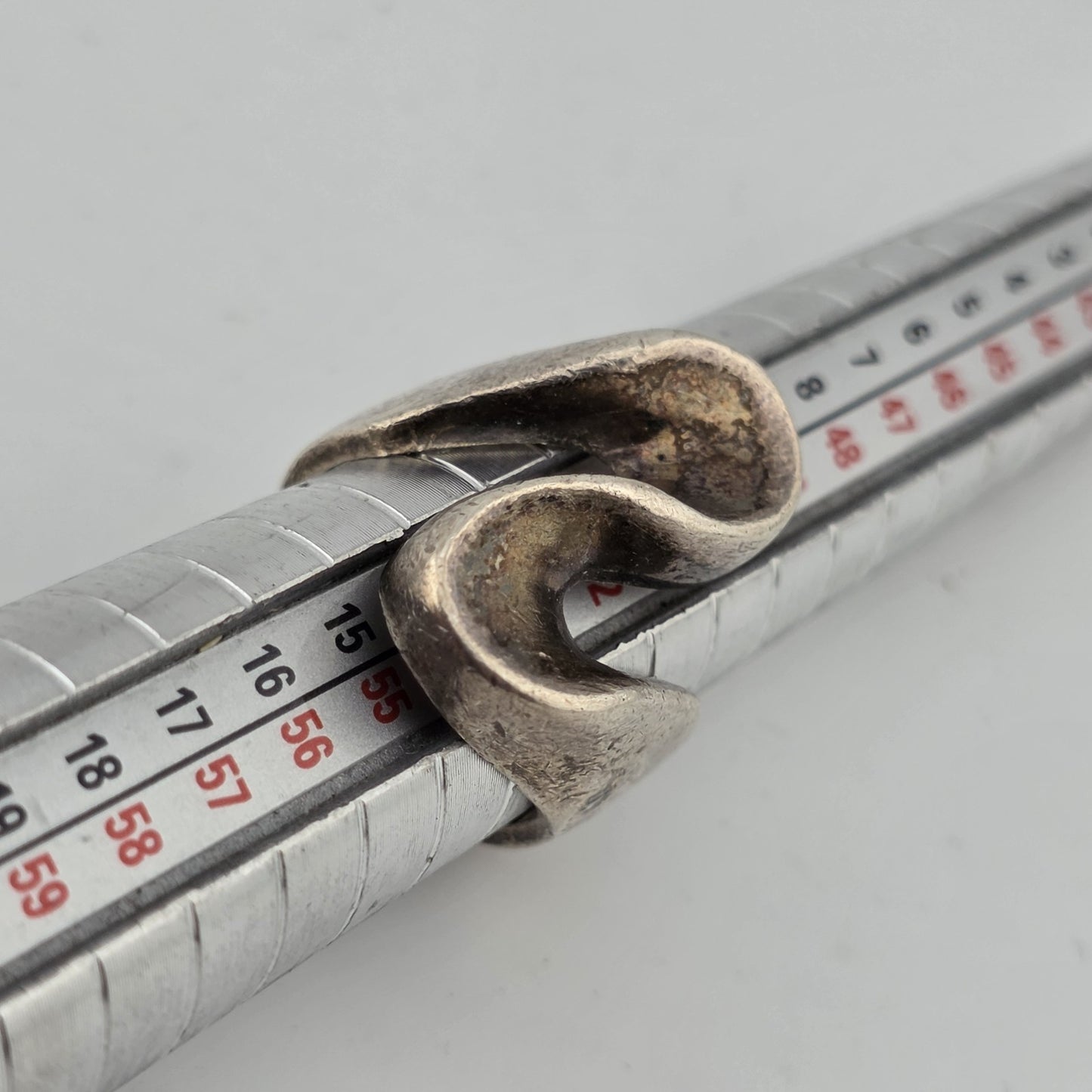 STERLING SILVER Ring MCM MODERN MODERNIST Koppel Abstract SIGNED HEAVY 6.5 VTG