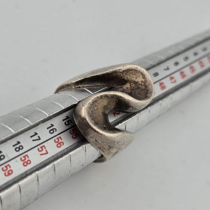 STERLING SILVER Ring MCM MODERN MODERNIST Koppel Abstract SIGNED HEAVY 6.5 VTG