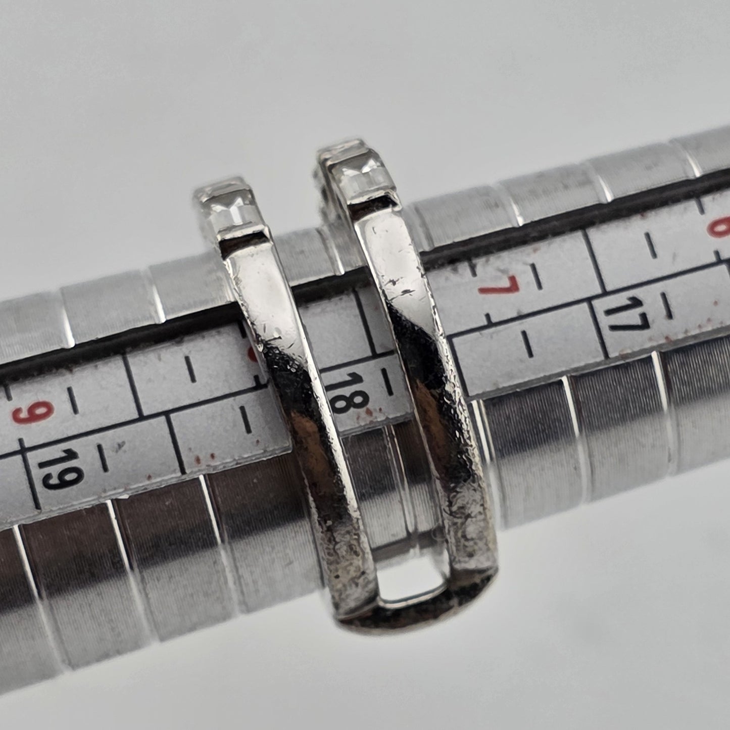 Estate Baguette & Round Colorless Stone Wedding Band  Stack Incomplete Sz 7.5