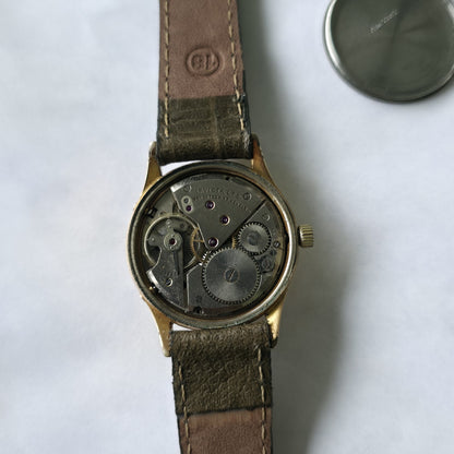 Invicta Triple Calendar Watch 1950s Vintage Champagne Dial Rare Manual Wind Work