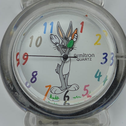 Bugs Bunny Watch Armitron 30mm Transparent Acrylic 1993 Warner Bros Rare Vintage