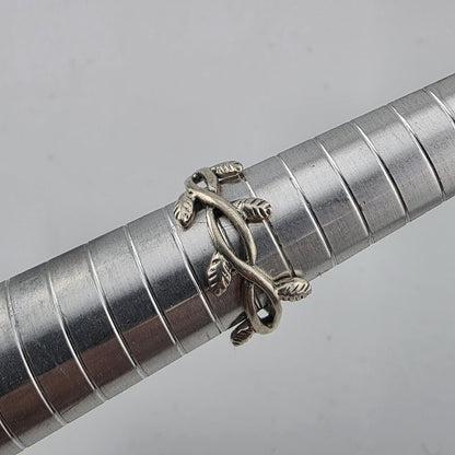 925 Sterling Silver Ring Olive Leaf Style Band 6 laurel branch design