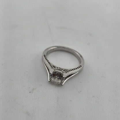 925 Sterling Silver Ring CZ ENGAGEMENT LADY Cute Eiffel tower Size 6.75