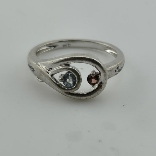 Sterling Silver Ring 925 Blue Topaz Size 7 Personalized Jessica Gianna