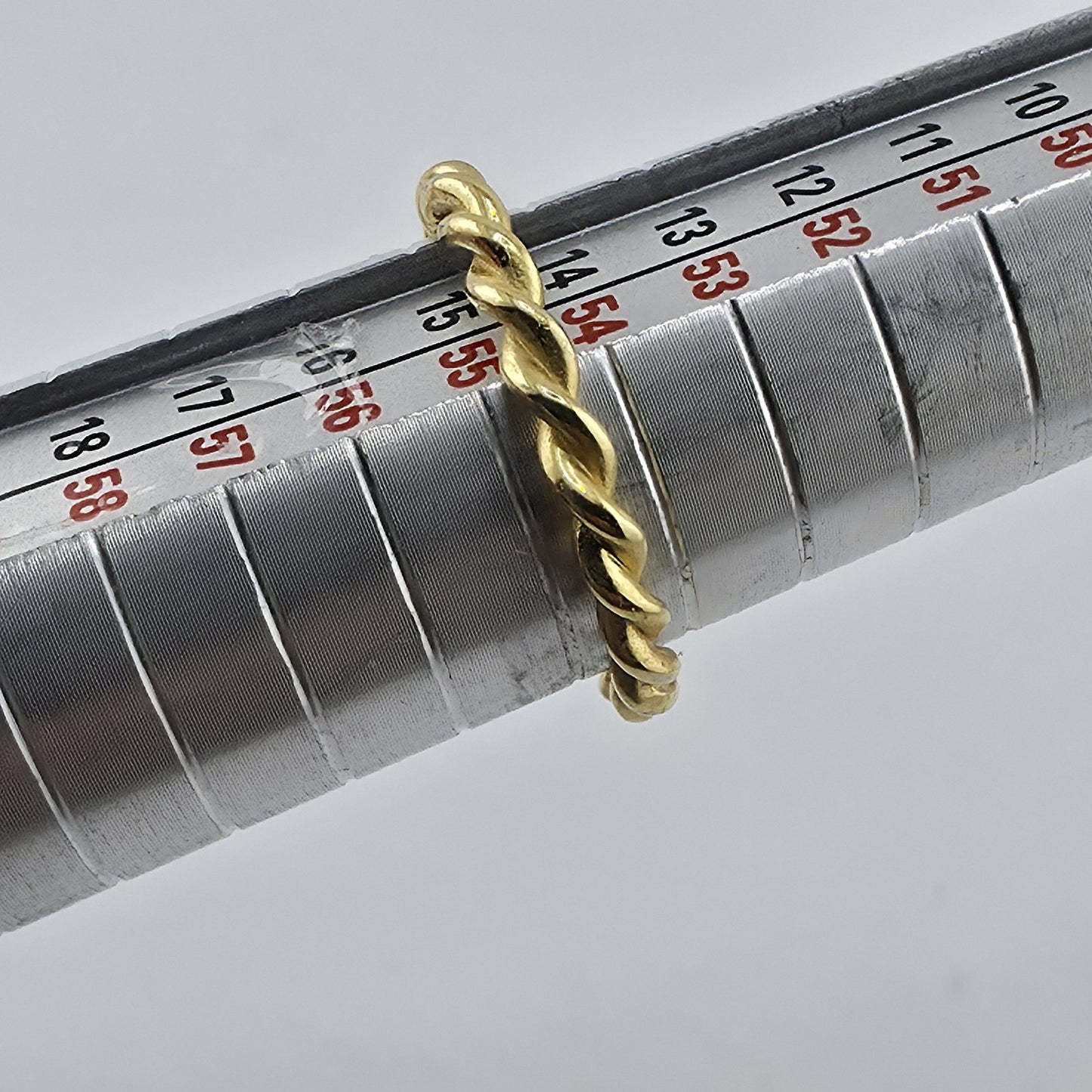 Gold Over Sterling Silver Twist Rope Band Ring Minimalist Stackable Signed  7